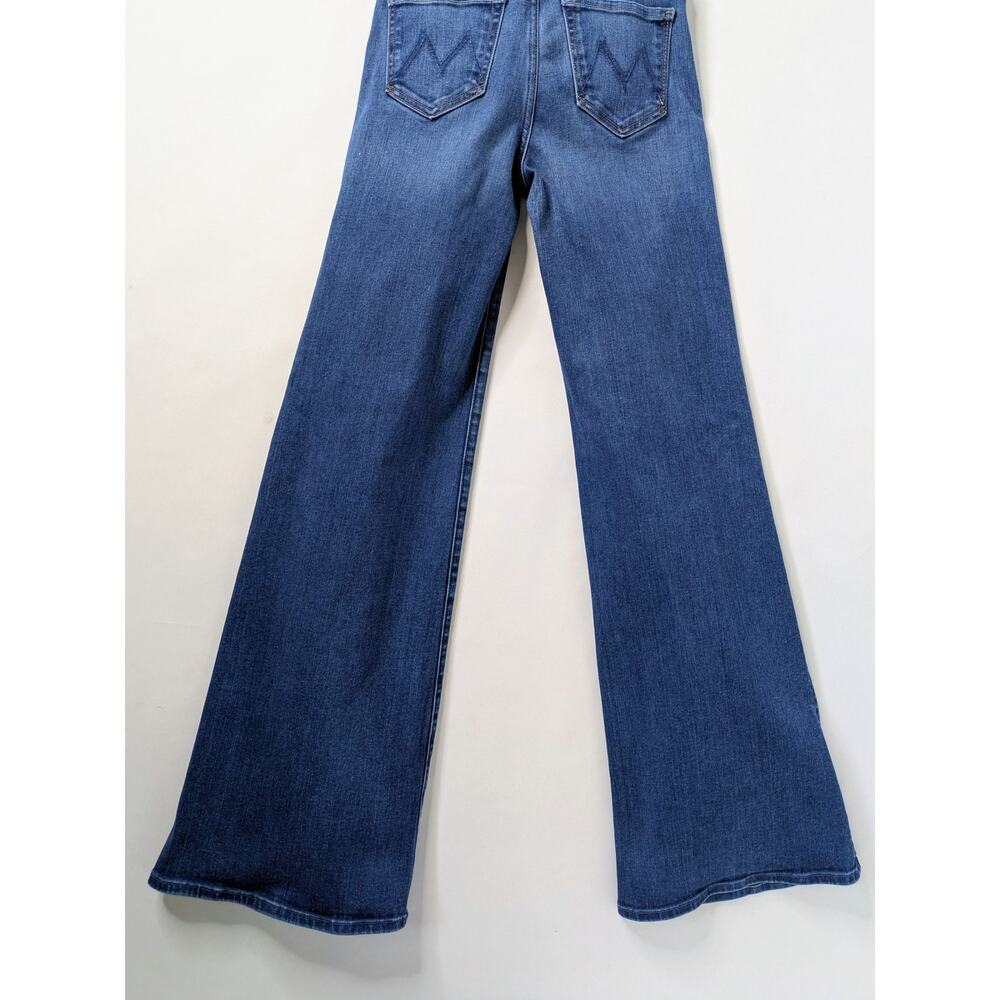 MOTHER Hustler Roller Heel 24 Blue High Rise Wide Leg Clean Hem Full Length 31" - Picture 6 of 15